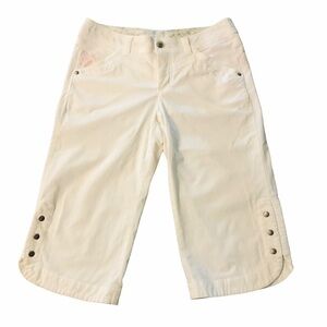 ATHLETA - Womens creme Capri with embroidery SZ 2